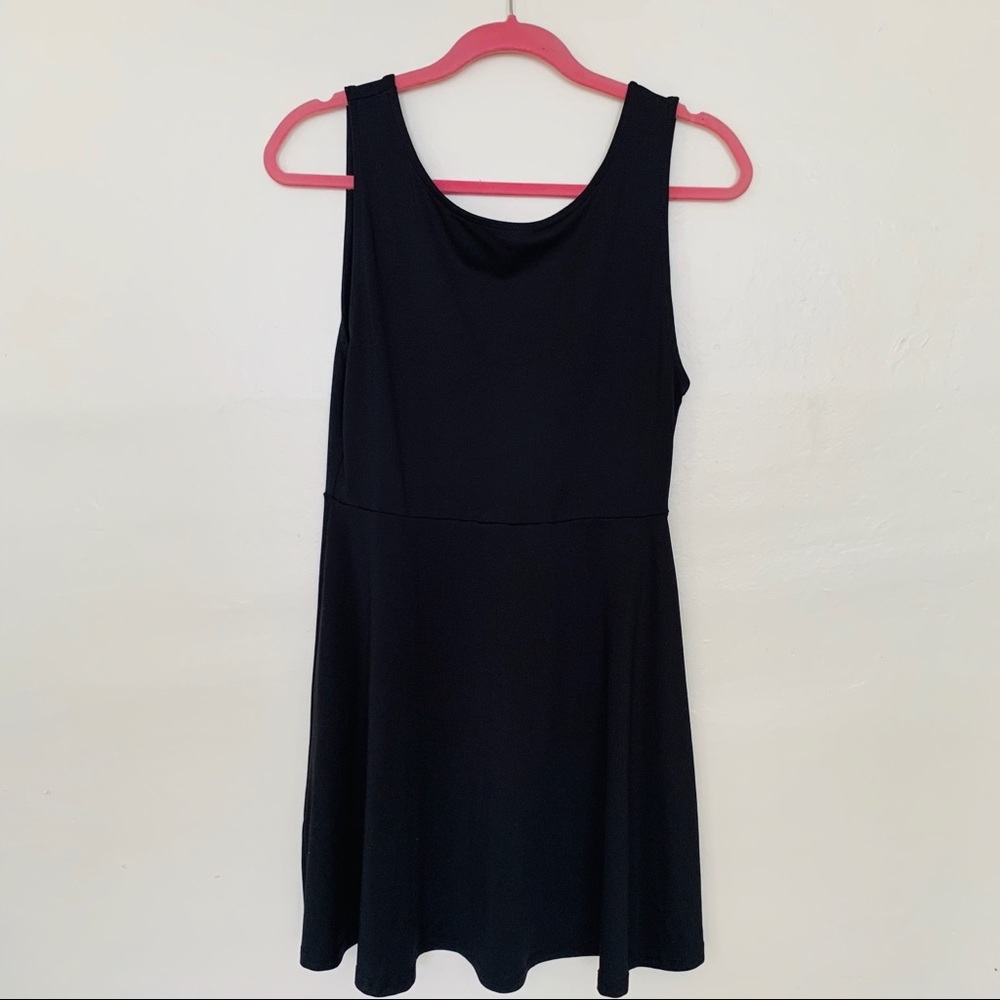 Black Basic Skater Mini Dress - image 8